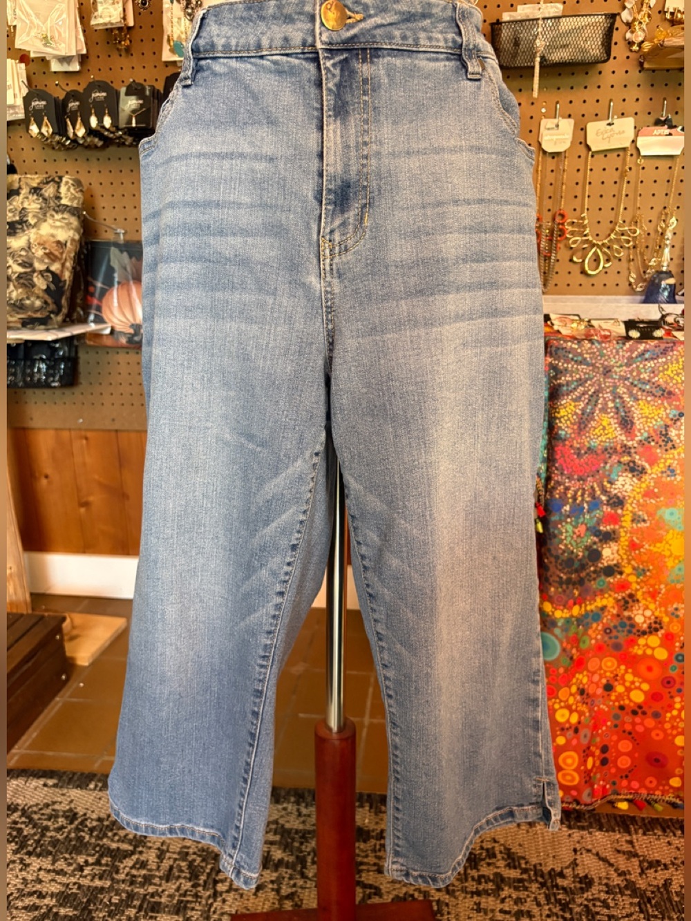 d. jeans Light Blue Wide-Leg Crop Jeans